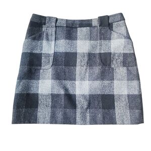 Liz Claiborne Petite Grey Plaid Academia Preppy Mini Skirt Size: 6